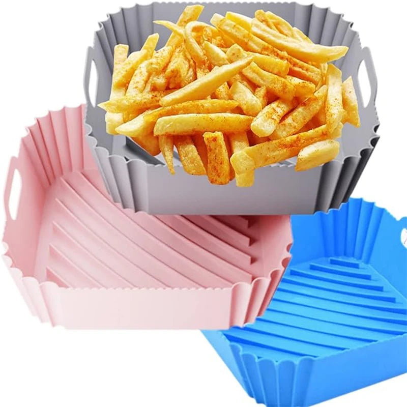 Panier en silicone pour casserole, doublure pour friteuse à air, accessoires de récipient réutilisables pour poêle, moule de cuisson, protecteur, gadgets de cuisine