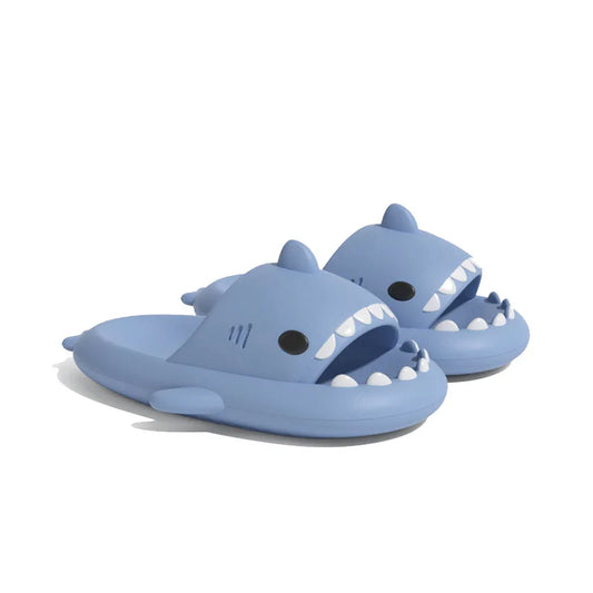 Pantoufles de requin à la mode pour femmes et hommes, diapositives de plage en plein air, salle de bain, sandales épaisses antidérapantes, chaussures plates pour Couple, tongs de requin