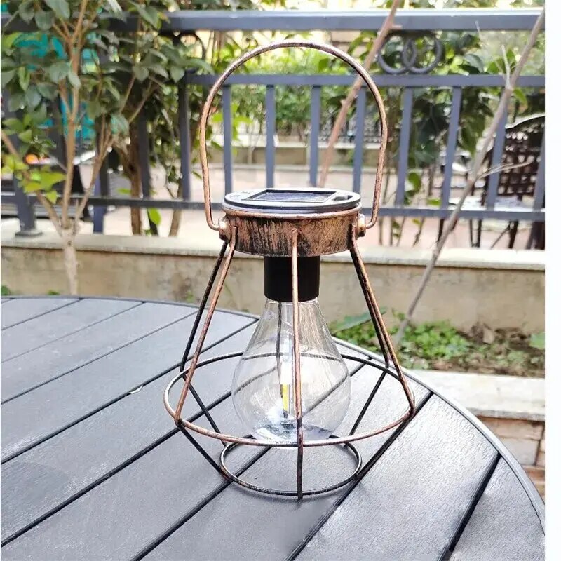 Solar LED Lamps Lantern Outdoor Waterproof Decorative Chandelier Pendant Light Home Garden Hanging Retro Camping Decor Lantern