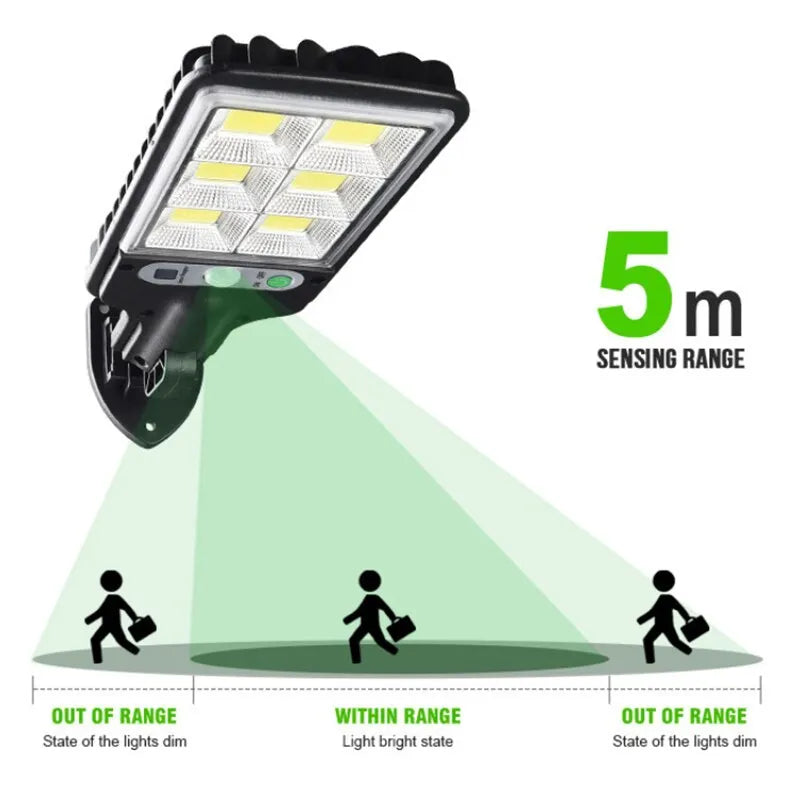 Lámpara de pared Led Solar para exteriores, lámpara de calle con detección de movimiento humano para jardín, terraza, puerta de garaje, 616