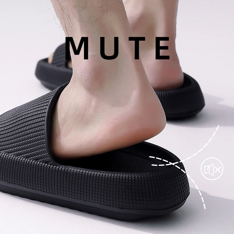 Summer Thick Platform Bathroom Home Men Slippers Women Fashion Soft Sole Indoor Sandals Non-slip Flip Flops Male Slides