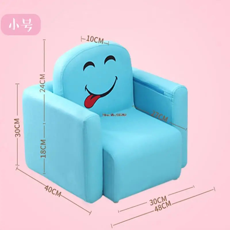 Cute Baby Kids Lazy Sofa Sponge Filler Solid Wood Frame Soft Seat Chair Handrail Separable As Desk Children Baby Sofa Chair