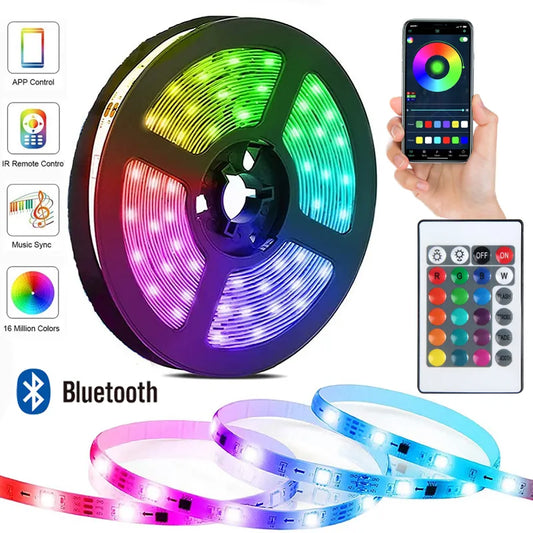 Bande lumineuse Led RGB 5050, DC5V, USB, 24 touches, Bluetooth, avec télécommande, lampe à changement de couleur, pour décoration de chambre à coucher de noël