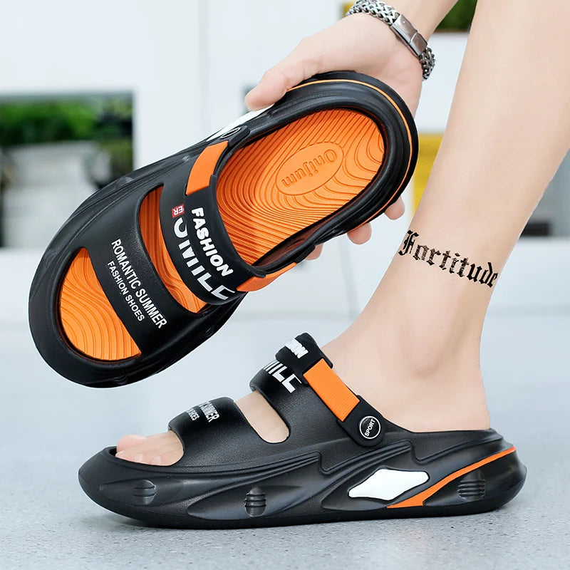 2024 New Men Outdoor Sandals Slippers Beach Comfortable Thick Sole Clogs Men Casual Shoes Garden Shoes Men Women Beach Sandals