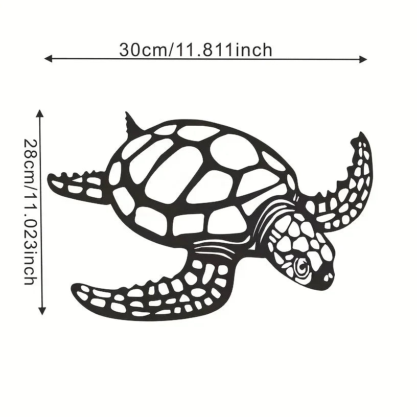 CIFBUY Metal Sea Turtle Ornament Beach Theme Decor Wall Art Decorations Wall Hanging for Kitchen Bathroom Living Room Decor