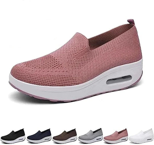 Femmes marche Tennis femme chaussures plates sans lacet léger coussin d'air maille extensible baskets course décontracté respirant chaussures de sport