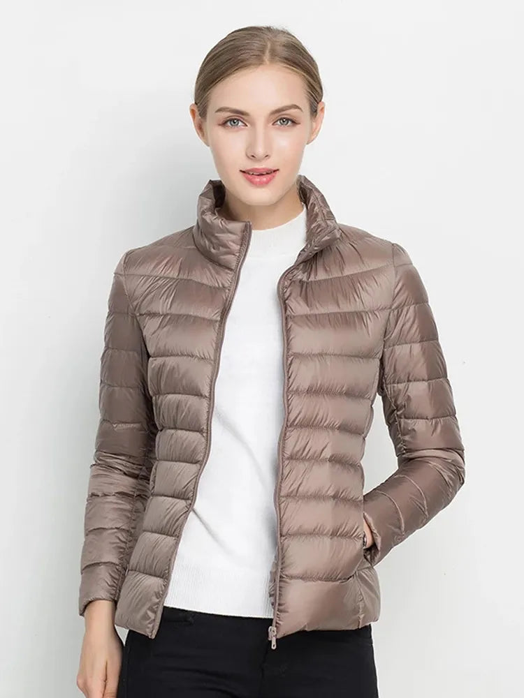 Manteau d'hiver Ultra léger en duvet de canard blanc pour femme, veste bouffante Slim, Portable, coupe-vent, 7XL, nouvelle collection 2023