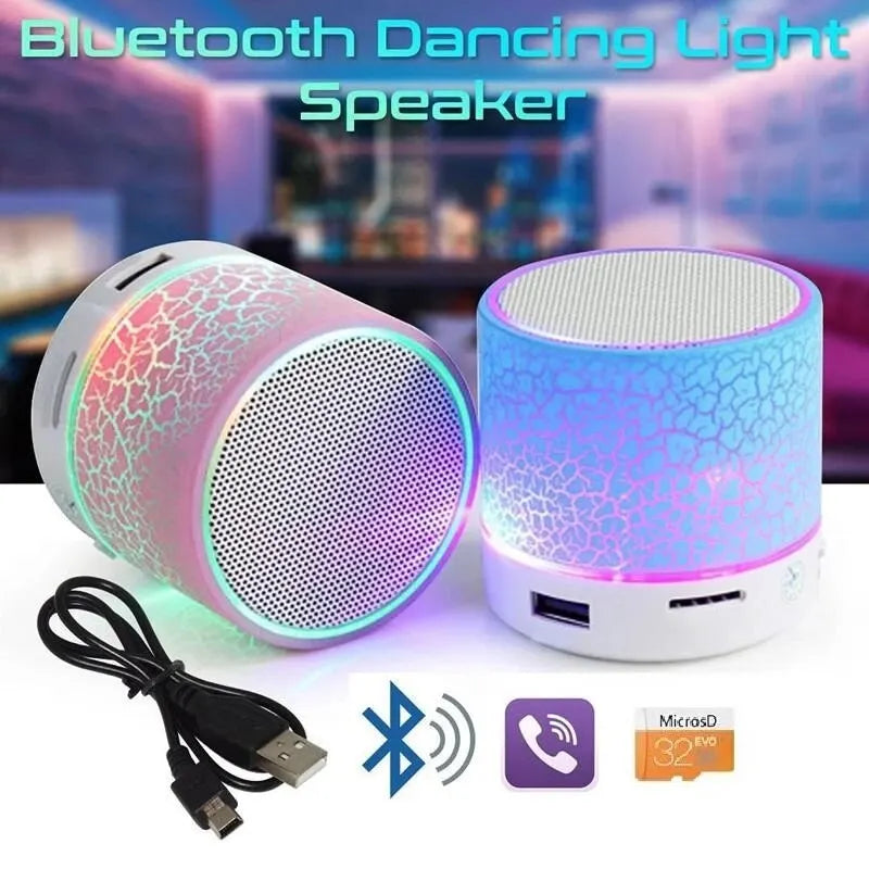 Mini altavoz inalámbrico con Bluetooth, columna de sonido de música MP3 portátil, tarjeta LED TF colorida, USB, Subwoofer para PC y teléfono