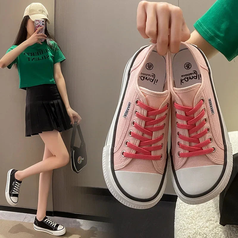 Zapatos De Mujer Tendencia Woman Platform Sneakers Women Casual Canvas Shoe Breathable Sneakers Fashion Skateboard Shoe