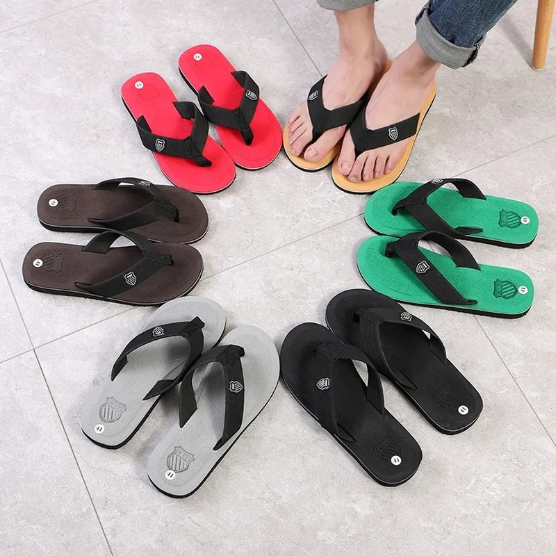 Men Flip Flops High Quality Brand Men's Slippers Hot Sale Beach Sandals Non-slip Fashion Hombre Casual House Slippers