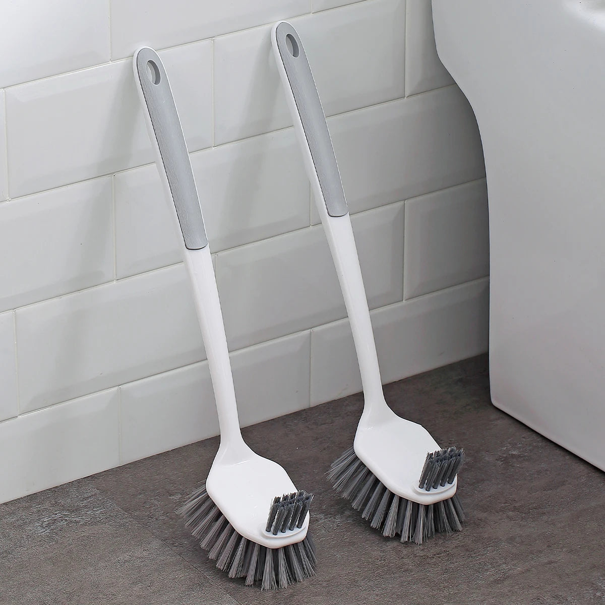 WORTHBUY Brosse de nettoyage de toilettes multifonctionnelle à long manche pour la maison, fixation murale, sans coin mort, brosse de toilette, gadgets de salle de bain