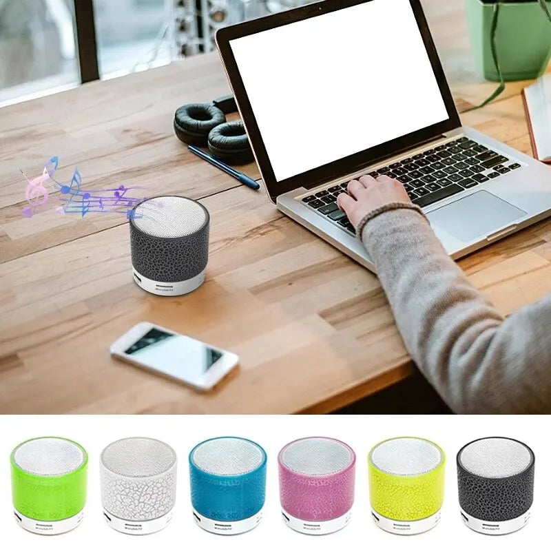 Mini altavoz inalámbrico con Bluetooth, columna de sonido de música MP3 portátil, tarjeta LED TF colorida, USB, Subwoofer para PC y teléfono