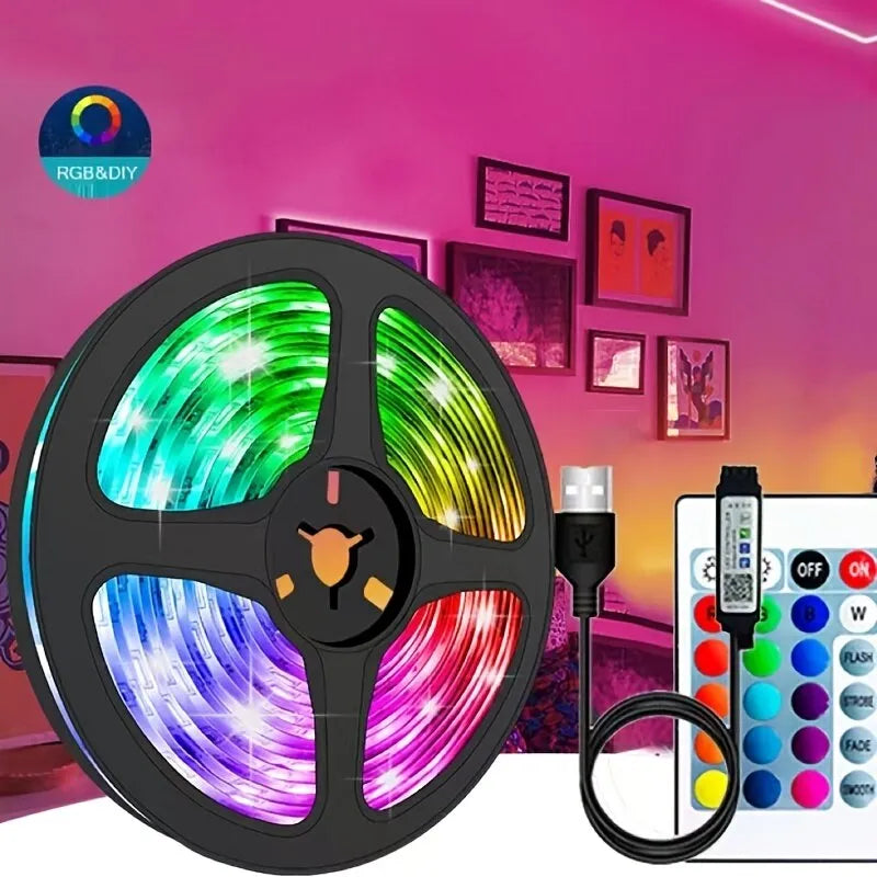 Tira de luces LED USB 2835 de 10M/15M/20M, luces con Control remoto RGB, cinta de lámpara Flexible, cinta de diodo de retroiluminación para pantalla de escritorio y TV