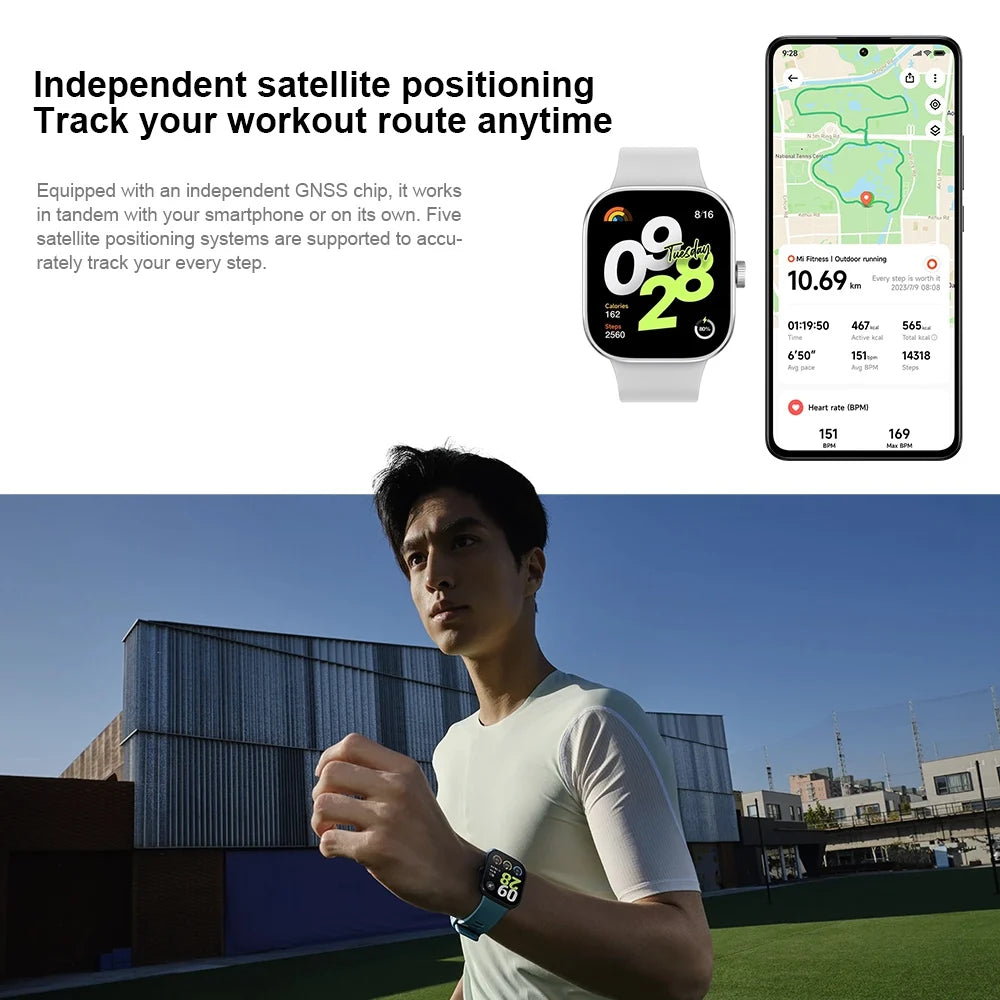 Xiaomi Redmi Watch 4 versión Global Pantalla AMOLED de 1,97 pulgadas Monitor de sueño y oxígeno en sangre 5ATM GNSS resistente al agua 20 días de duración de la batería