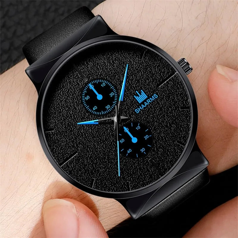 Conjunto de 2 uds de relojes deportivos a la moda para hombre, reloj de pulsera de cuarzo de negocios, reloj informal de lujo para hombre, reloj Masculino