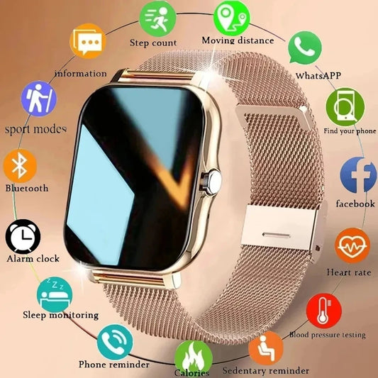 Reloj inteligente para hombre y mujer, regalo para Xiaomi, pantalla completamente táctil, relojes deportivos para Fitness, llamada BT, reloj inteligente Digital, novedad de 2024