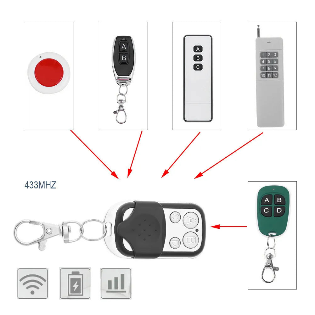 Duplicador de copia inteligente de 433MHz, Control remoto, 4 botones, puerta de garaje eléctrica, clonación remota, transmisor de 433,92 MHz, 5/10 Uds.