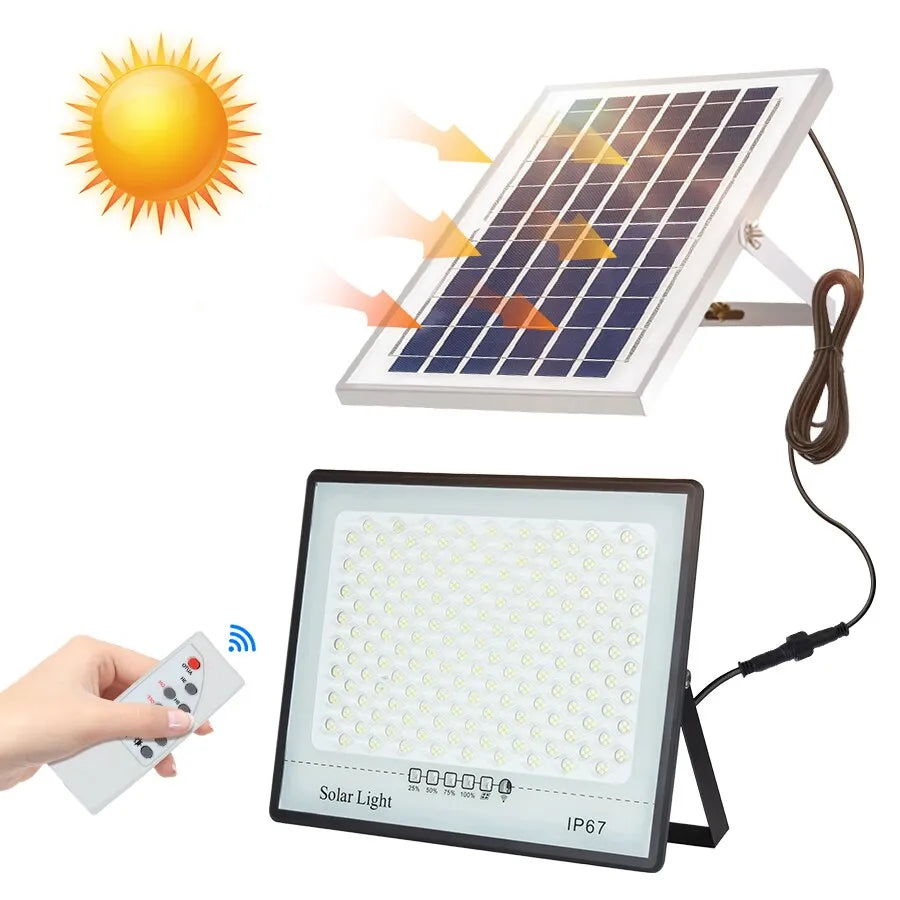 Luces solares para exteriores, reflector LED para jardín, edificios, luz solar IP67, lámpara impermeable, foco, iluminación de emergencia, luz de pared