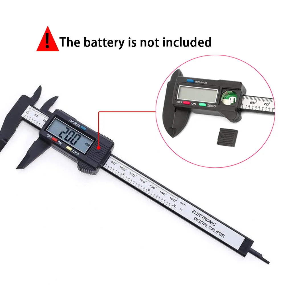 Calibrador Digital electrónico de 150mm y 100mm, calibrador Vernier con Dial de fibra de carbono, herramienta de medición micrométrica, regla Digital