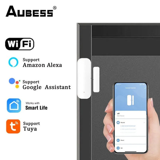 Tuya WiFi capteur de porte fenêtre portes ouvertes détecteurs fermés vie intelligente APP contrôle système d'alarme de Protection de sécurité à domicile intelligent