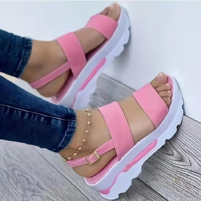 Sandalias de Mujer, zapatos de cuña ligeros para Mujer, Sandalias de verano, zapatos de plataforma con tacones, Sandalias de Mujer, zapatos informales de verano