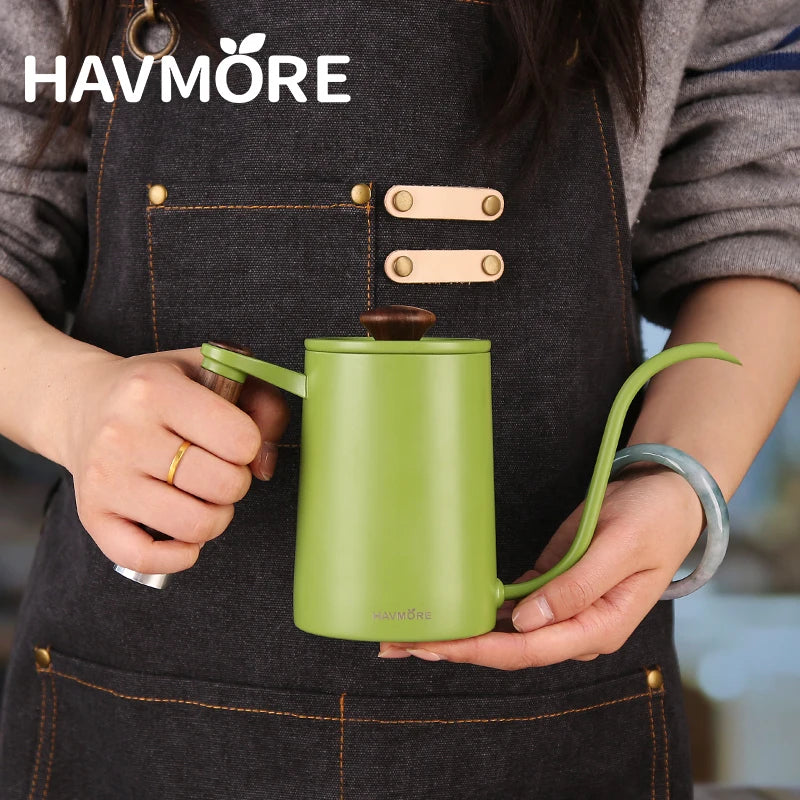 600ml Pour Over Coffee Kettle Stainless Steel Gooseneck Tea Water Pot Cafe Barista Kitchen Accessories