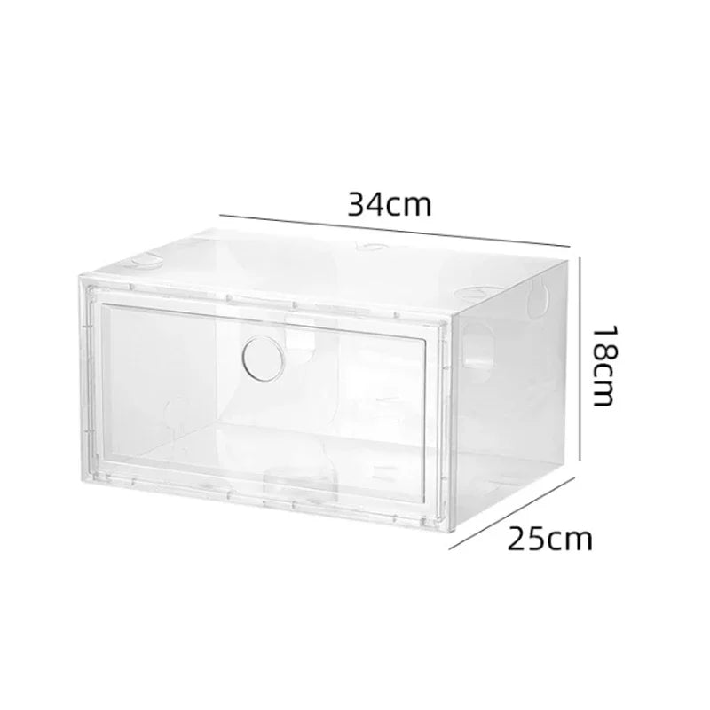 1 unids/set AJ caja de zapatillas de plástico caja de zapatos apilable gabinete caja de almacenamiento alta a prueba de polvo AJ organizadores de zapatos Zapatero