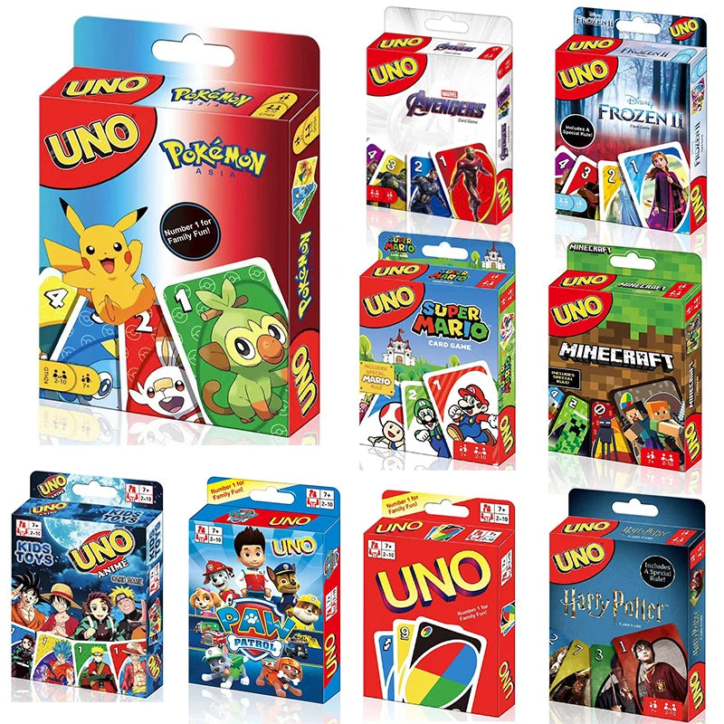 UNO NO MERCY Jeu de cartes assorti Minecraft Dragon Ball Z Multijoueur Fête de famille Jeu de société Funny Friends Entertainment Poker