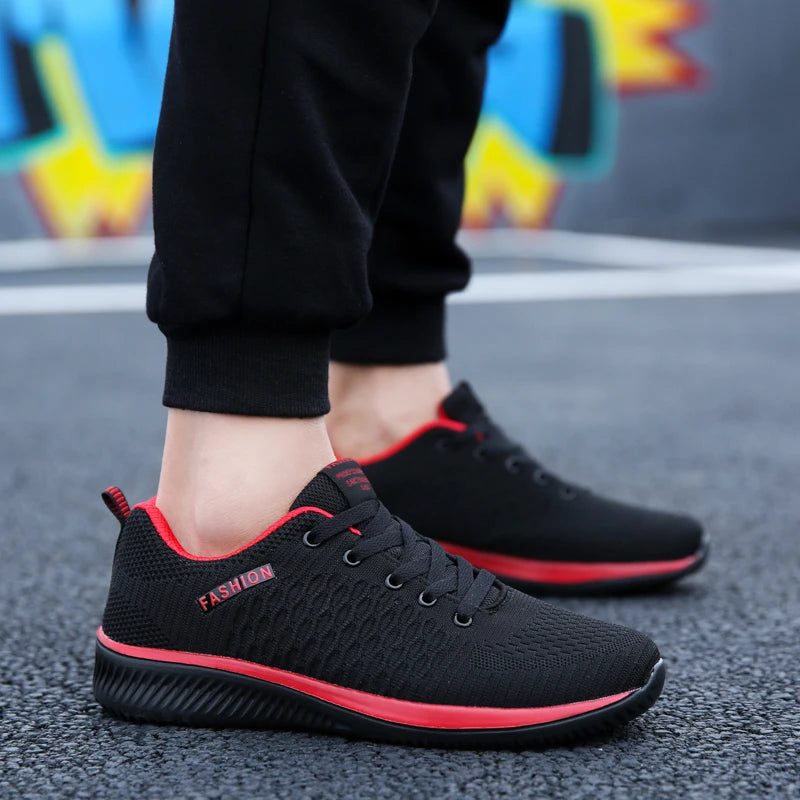 Zapatillas deportivas para hombre, zapatillas negras, zapatillas informales para hombre y mujer, zapatillas de punto, zapatillas deportivas transpirables para correr, caminar y hacer ejercicio