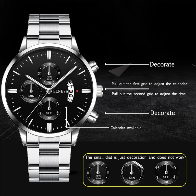 Mode hommes montres de luxe argent acier inoxydable Quartz montre-bracelet homme d'affaires montre pour hommes calendrier horloge Reloj Hombre