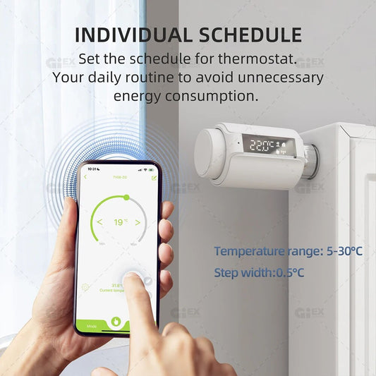 Zigbee – vanne de radiateur thermostatique, actionneur de radiateur intelligent, contrôleur de température Programmable TRV, commande vocale via Alexa Tuya