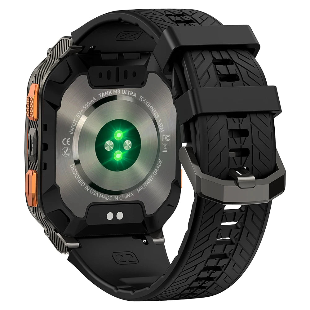 KOSPET – montre connectée TANK M3 Ultra GPS pour hommes et femmes, AOD 2024 mAh, numérique militaire AMOLED, robuste, Bluetooth, 480