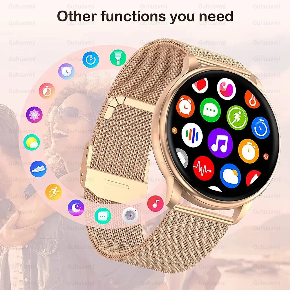 Reloj de salud ECG para mujer, reloj inteligente con pantalla AMOLED HD, NFC, HD, Bluetooth, llamada deportiva, IP68, resistente al agua, para IOS, novedad de 2024