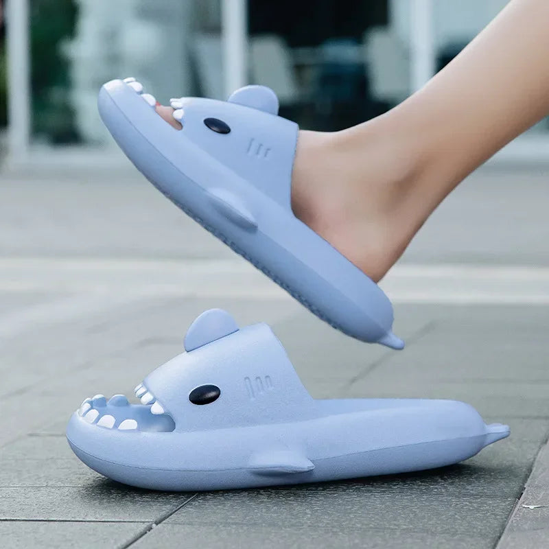 2024 New Summer Shark Slippers Women Slides Men Bathroom Flip Flops Home Anti-Skid Flat Shoes Outdoor Children's Funny Sandals