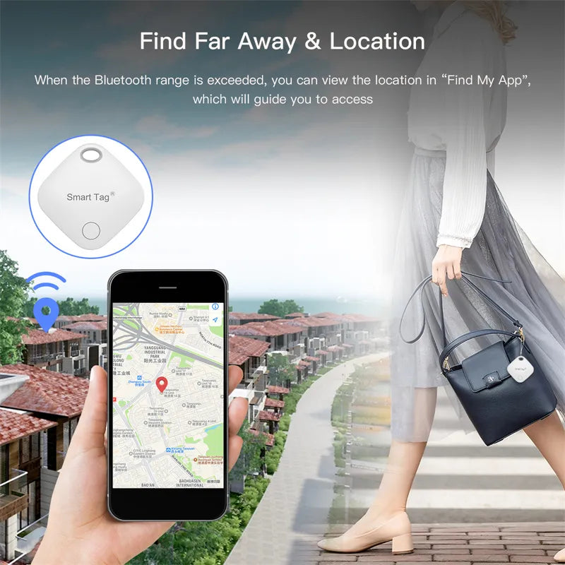 Smart Bluetooth Alarm Tracker Works with Find My APP Anti-lost Device for Iphone Tag Replacement Locator MFI Rated