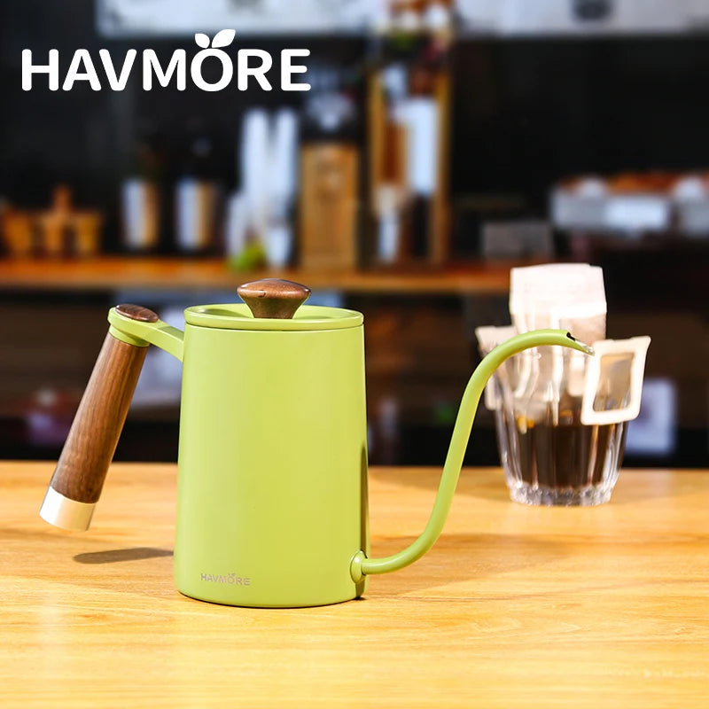 600ml Pour Over Coffee Kettle Stainless Steel Gooseneck Tea Water Pot Cafe Barista Kitchen Accessories