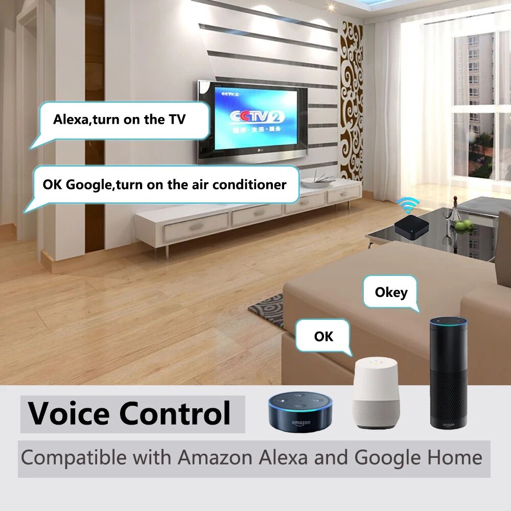 Tuya IR Remote Control Smart WiFi Universal Infrared for Smart Home Control for TV DVD AUD AC Works with Amz Alexa Google Home