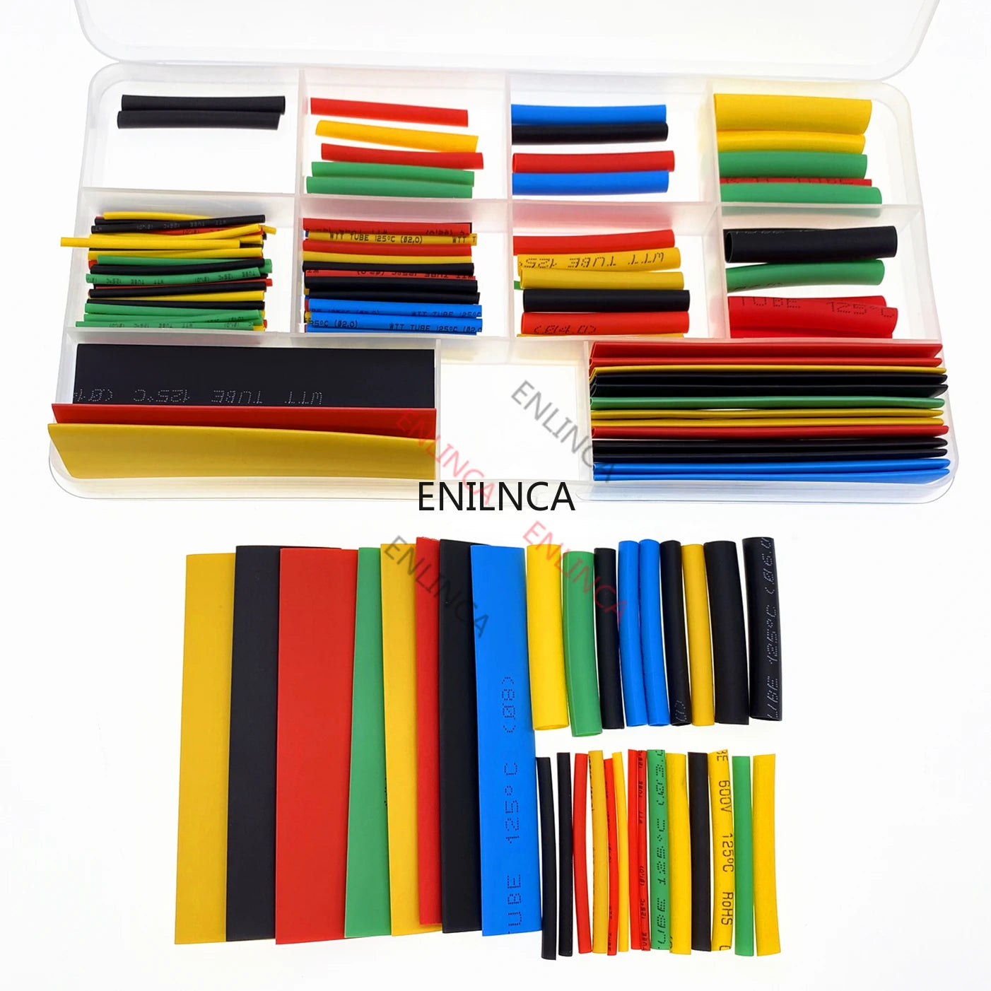 127-750pcs Heat-shrink Tubing Thermoresistant Tube Heat Shrink Wrapping Kit Electrical Connection Wire Cable Insulation Sleeving