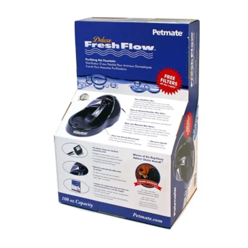 Petmate Deluxe Fresh Flow Fuente purificadora de agua para mascotas