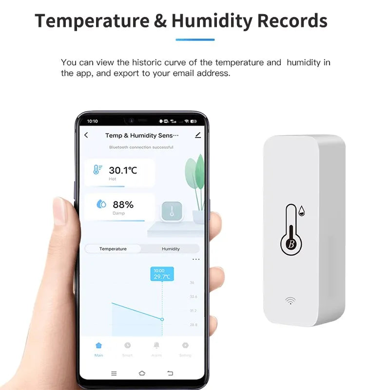 Tuya-Sensor inteligente de temperatura y humedad Mini, higrómetro, Control por aplicación remota, Compatible con Bluetooth, nueva actualización de 2023