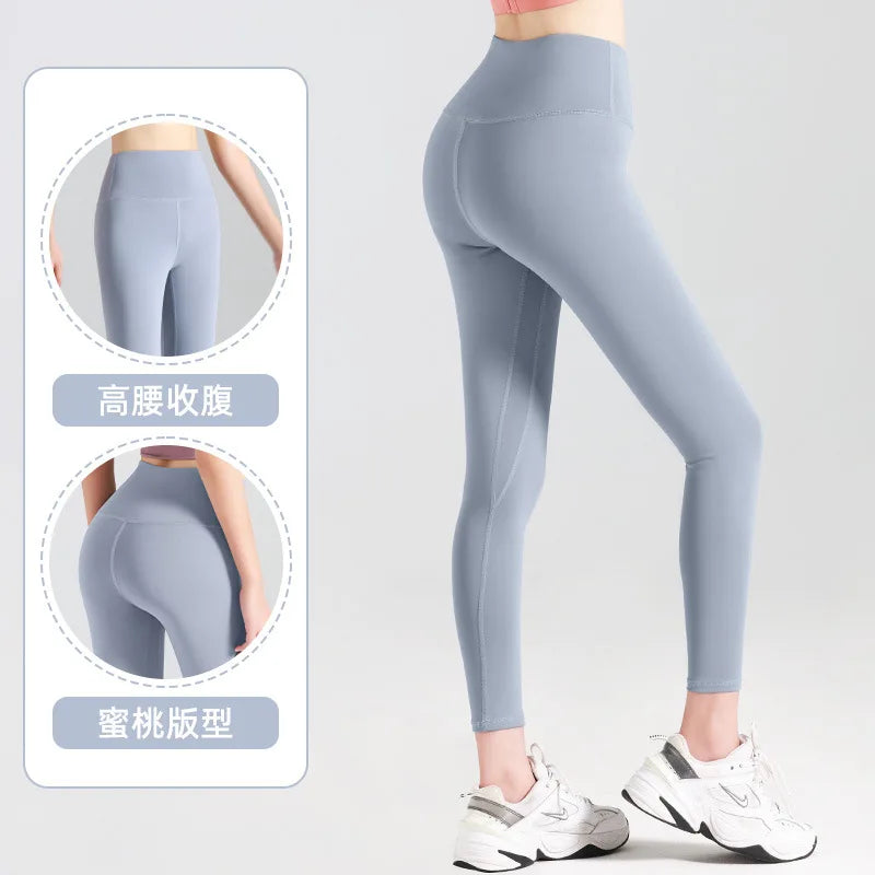 Pantalones de Yoga acanalados para mujer, mallas deportivas de cintura alta para gimnasio, mallas sin costuras para Fitness, Control de barriga, medias de entrenamiento para correr