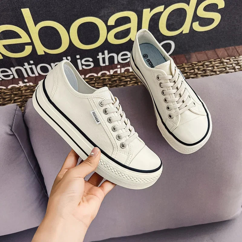 Zapatos De Mujer Tendencia Mujer plataforma zapatillas Mujer Casual Zapatos De lona zapatillas transpirables moda Skateboard zapato