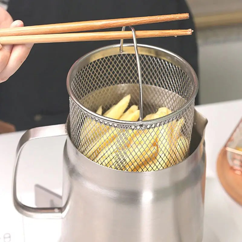 1 filtre à huile domestique en acier inoxydable, pot à vin anti-fuite, bouteille d'huile verseuse, grande passoire à graisse, rangement de cuisine