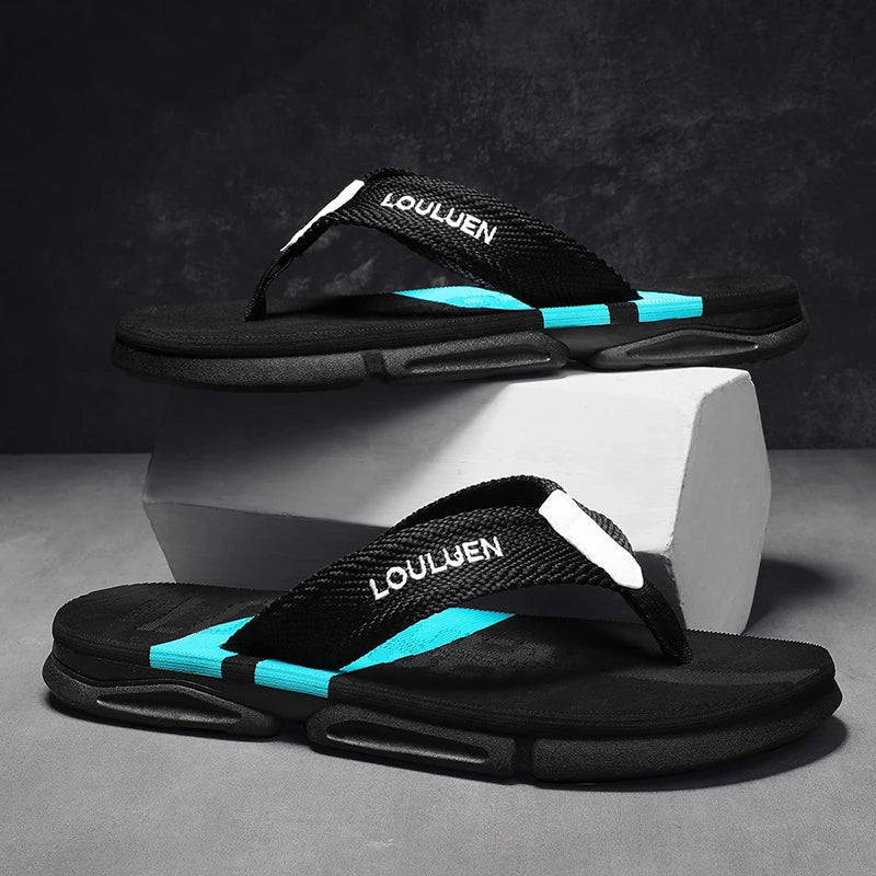 Chanclas de moda de alta calidad para hombre, chanclas de playa de verano para hombre, zapatillas de playa antideslizantes transpirables informales para hombre, verano al aire libre