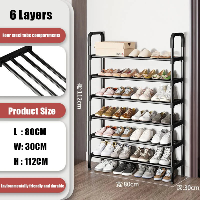 Étagère à chaussures Simple, bricolage facile à assembler, organisateur de bottes anti-poussière, support peu encombrant, étagère de rangement pour chaussures, armoire à chaussures d'entrée