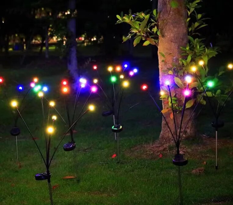 Luz Solar de luciérnaga, iluminación Solar para exteriores, 6 LED, impermeable, decoración de jardín, paisaje, luz Solar para jardinería al aire libre