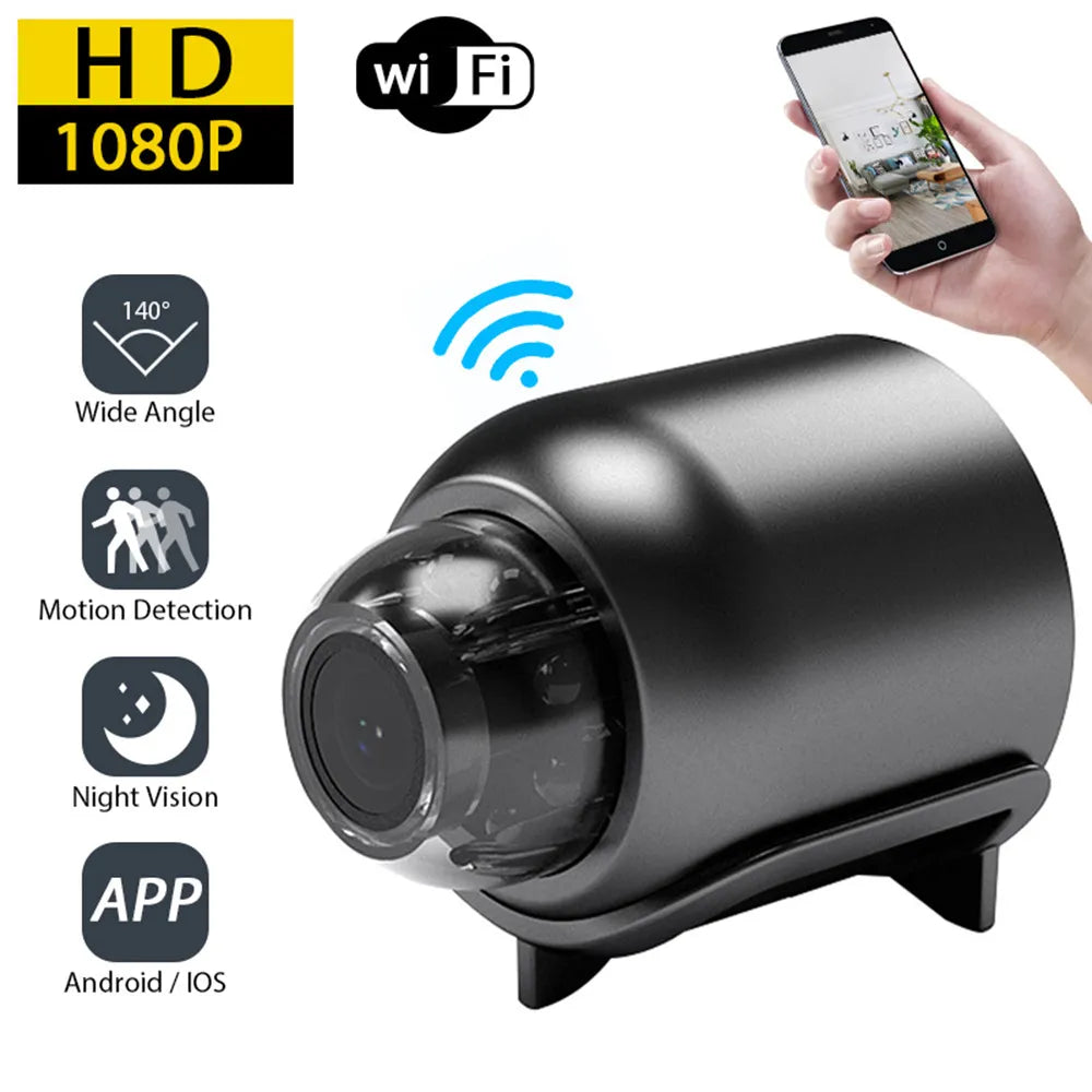 Mini cámara HD de 1080P con WiFi, Monitor para el hogar, vigilancia de seguridad interior, videocámara de visión nocturna, cámara IP, grabadora de Audio y vídeo