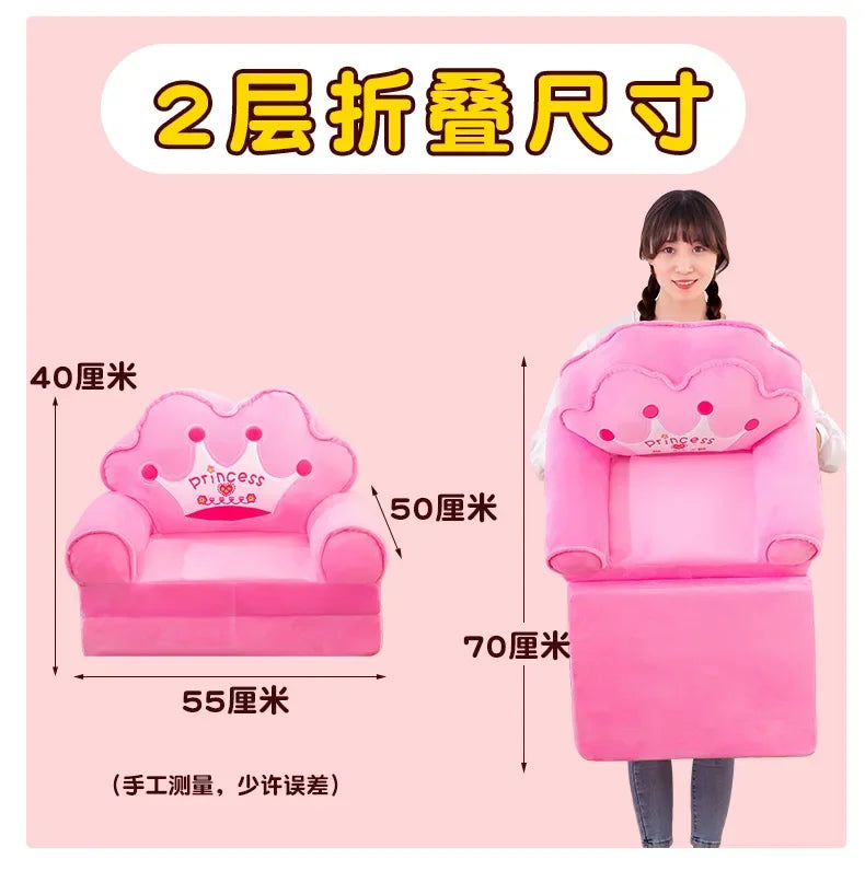 Disassembled Washed Kids Sofa Fashion Children Folding Cartoon Cute Baby Mini Sofas Kindergarten Babies Seat