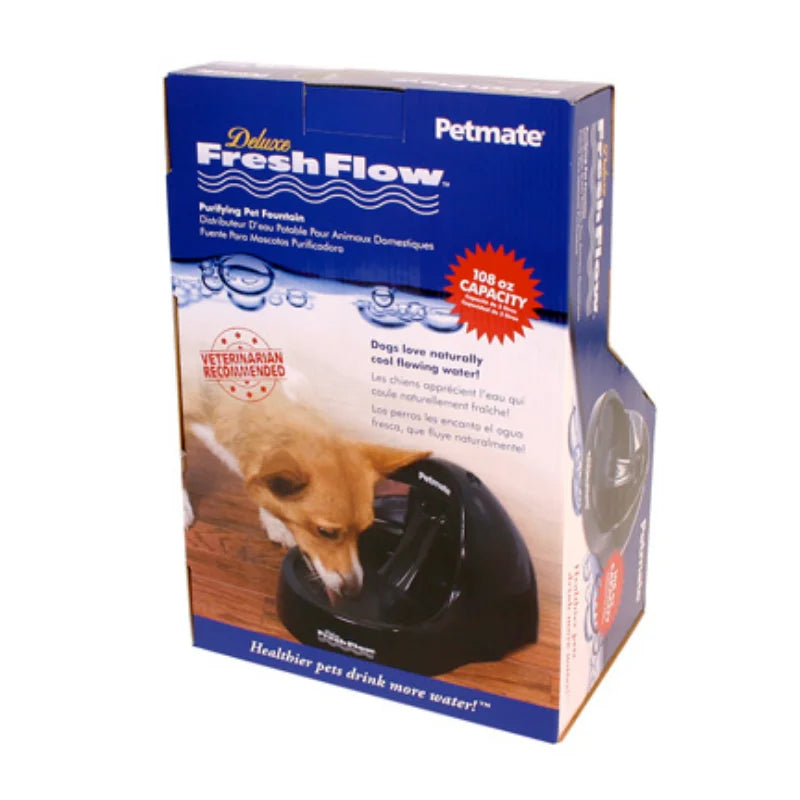 Petmate Deluxe Fresh Flow Fuente purificadora de agua para mascotas