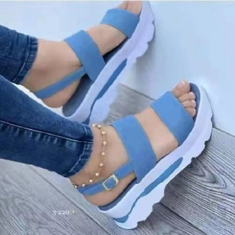 Sandalias de Mujer, zapatos de cuña ligeros para Mujer, Sandalias de verano, zapatos de plataforma con tacones, Sandalias de Mujer, zapatos informales de verano